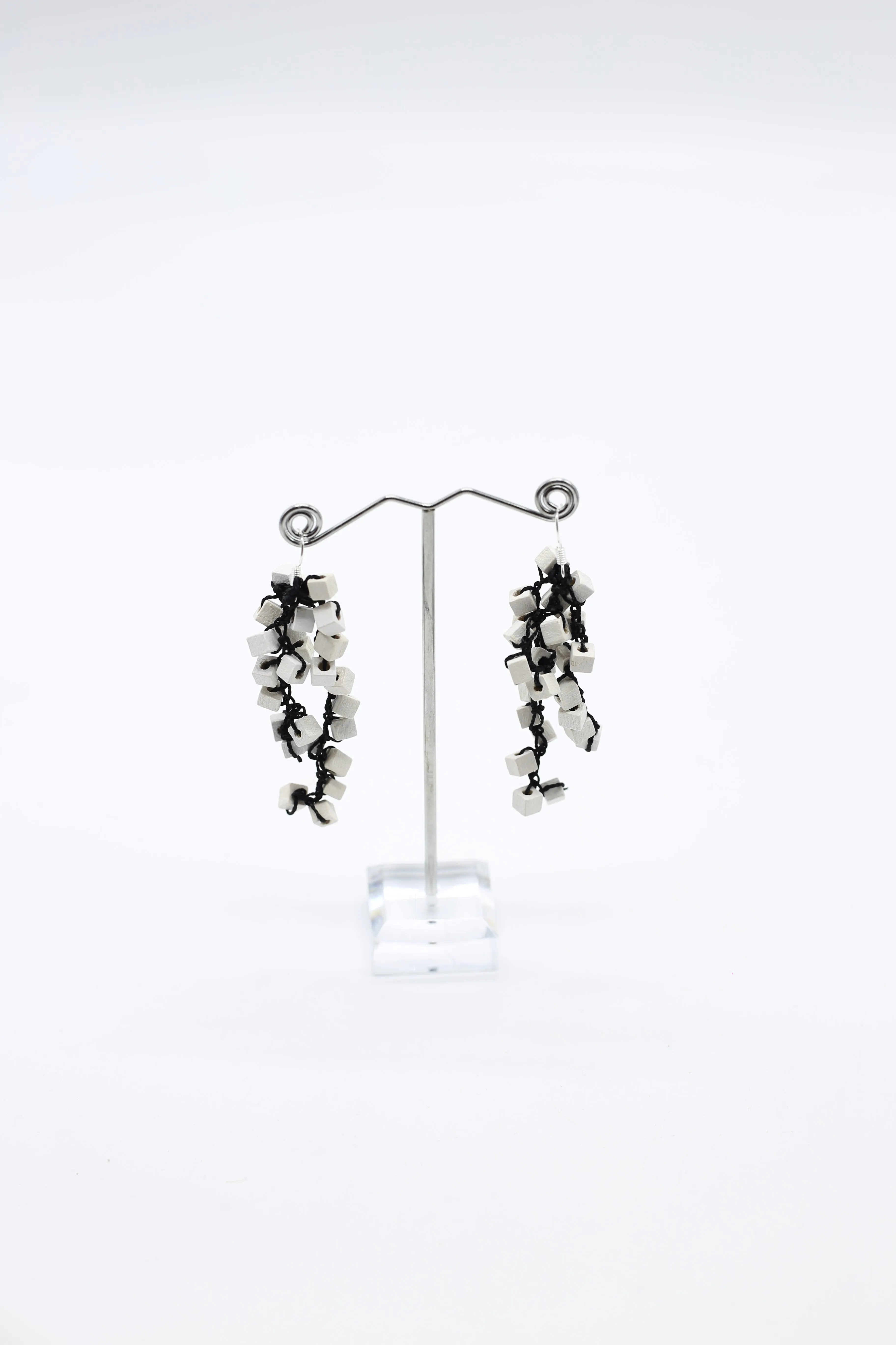 Iris Pashmina Hand-crocheted Tassel Earrings