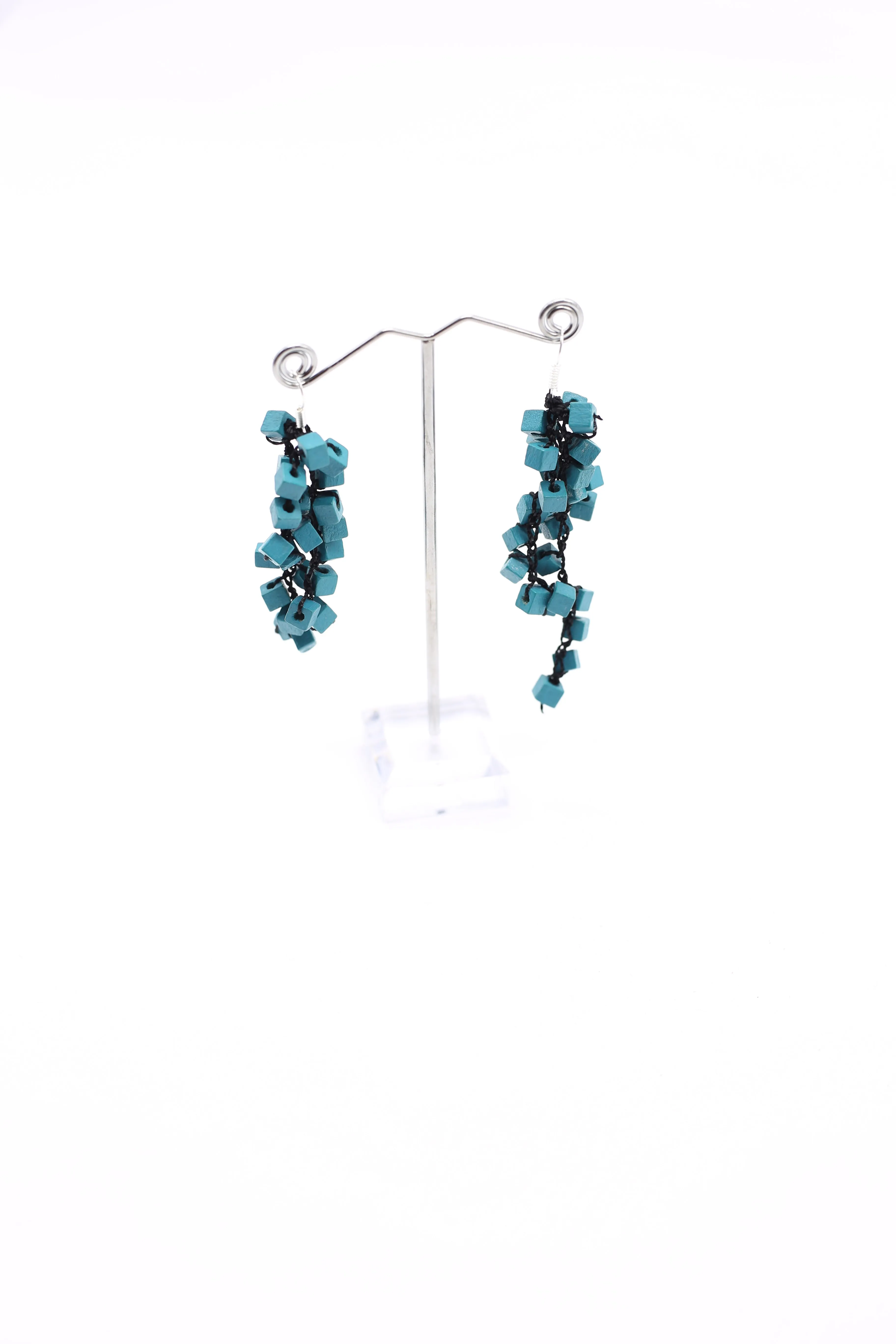 Iris Pashmina Hand-crocheted Tassel Earrings