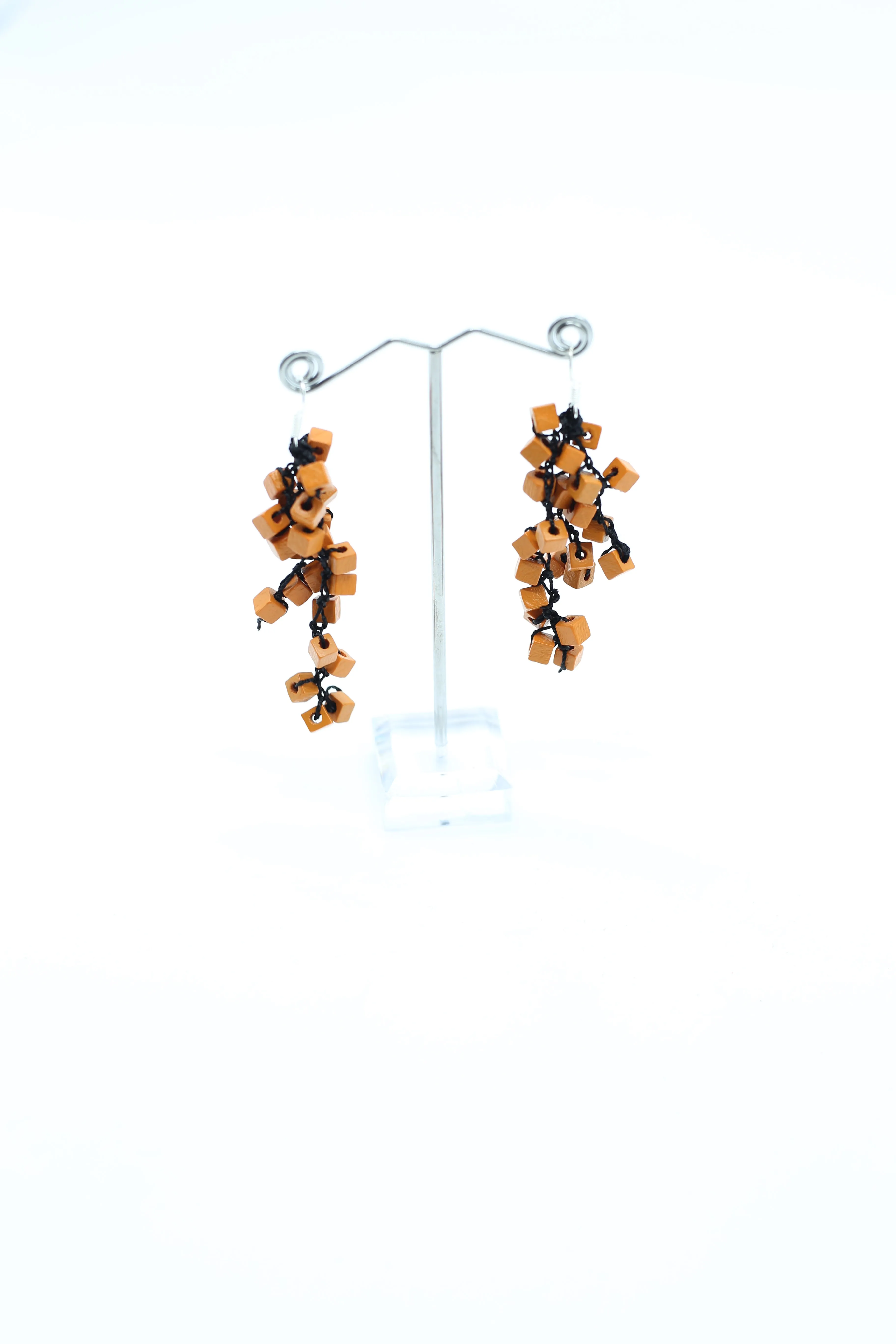 Iris Pashmina Hand-crocheted Tassel Earrings