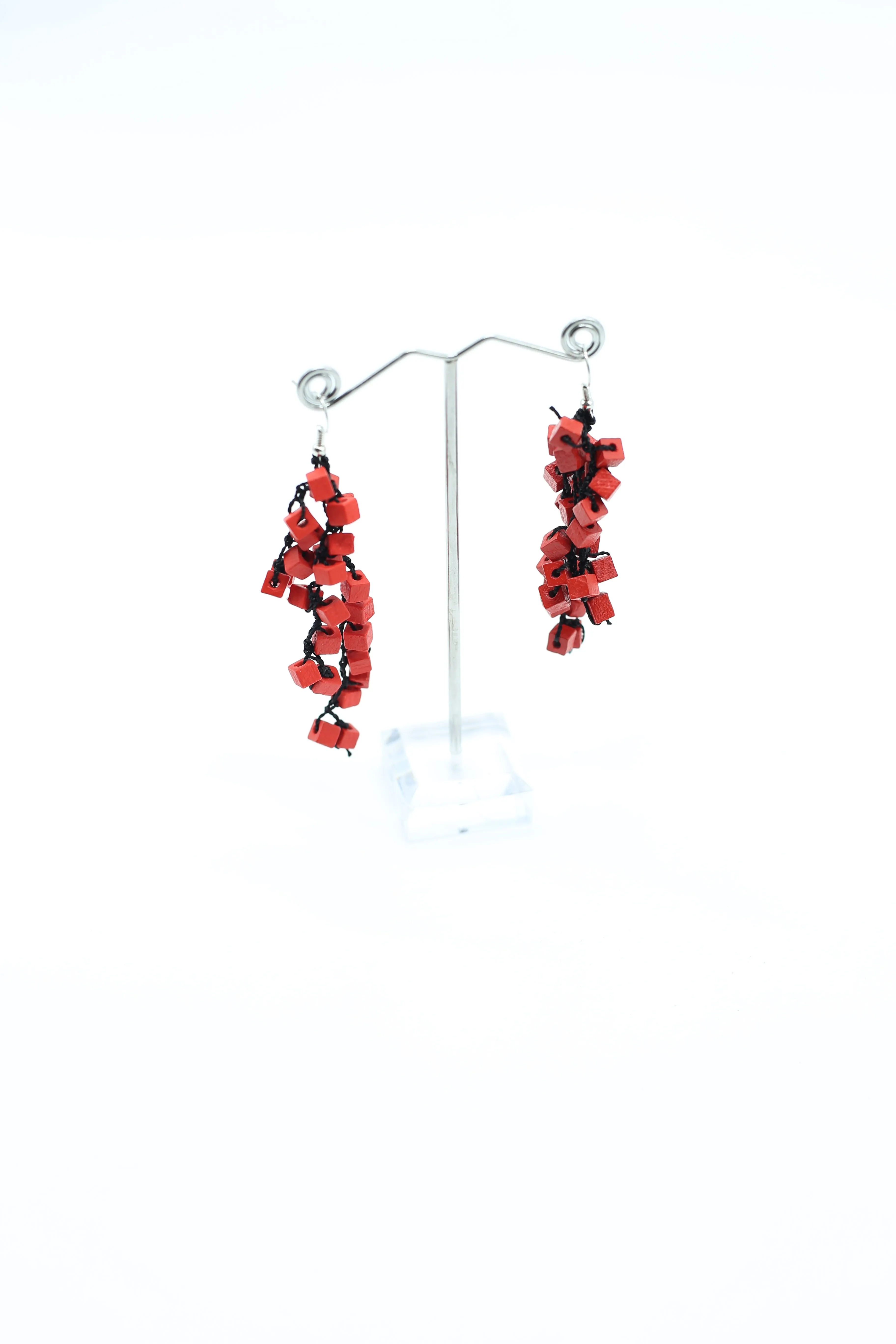 Iris Pashmina Hand-crocheted Tassel Earrings