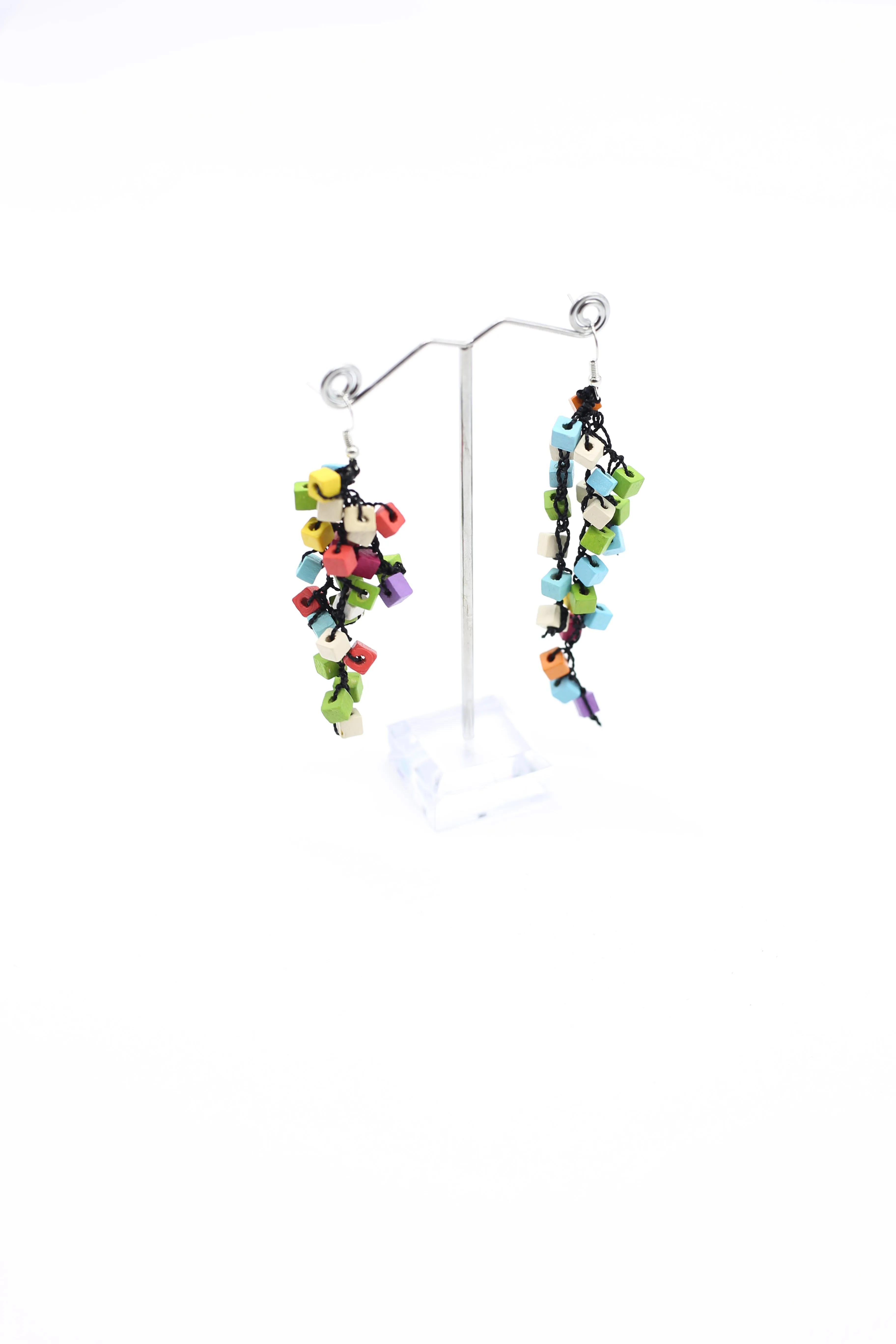 Iris Pashmina Hand-crocheted Tassel Earrings