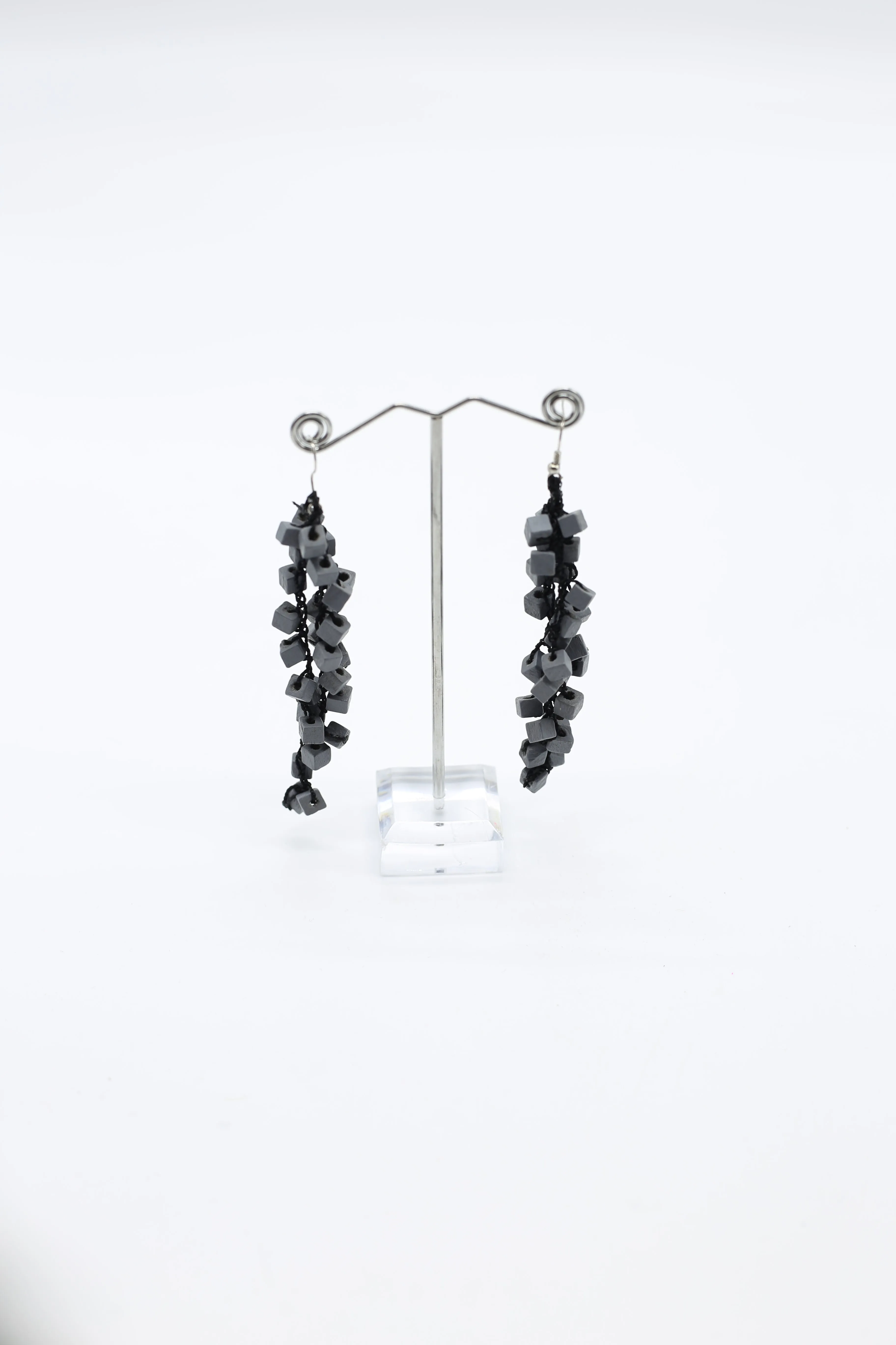 Iris Pashmina Hand-crocheted Tassel Earrings