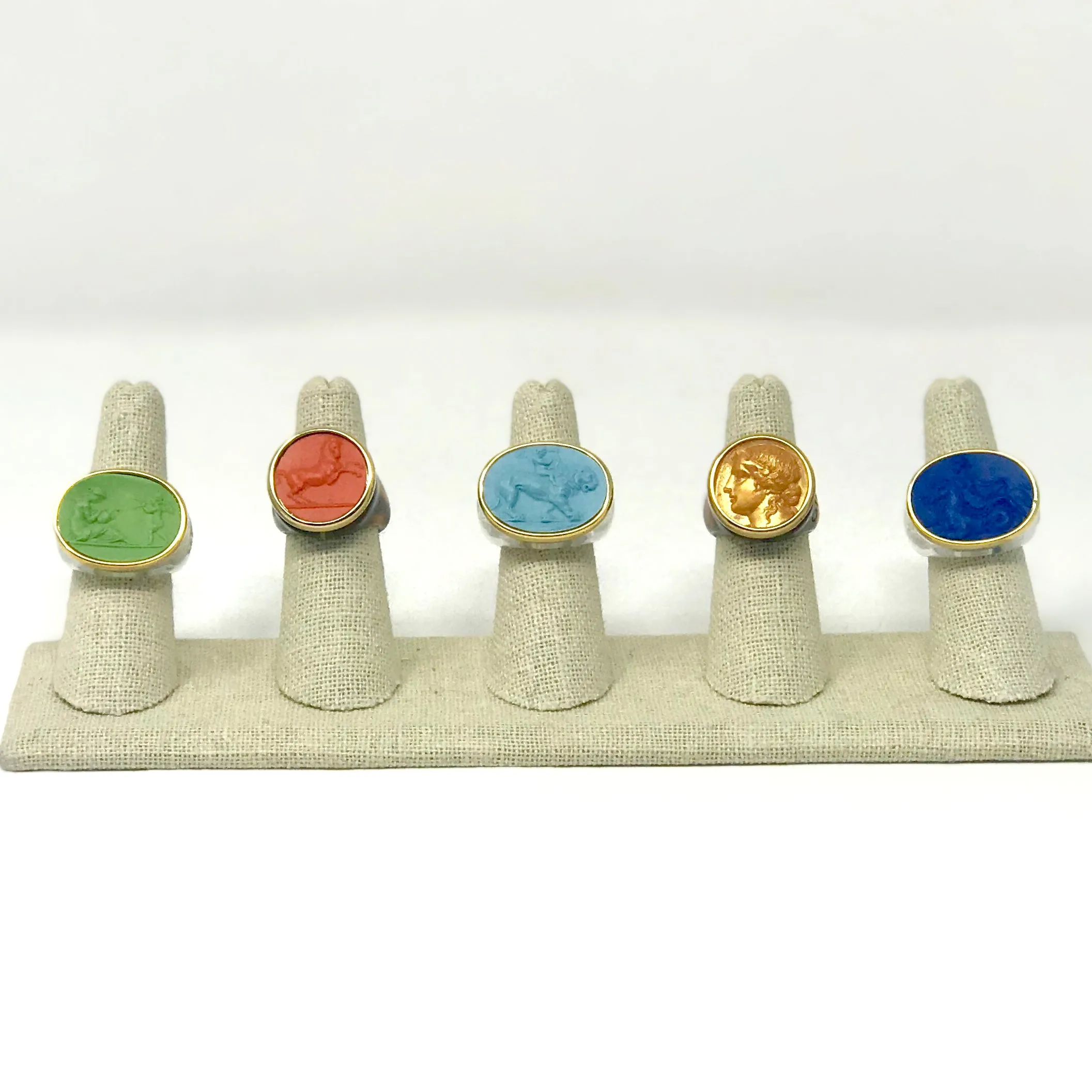 Italian Intaglio Resin Rings