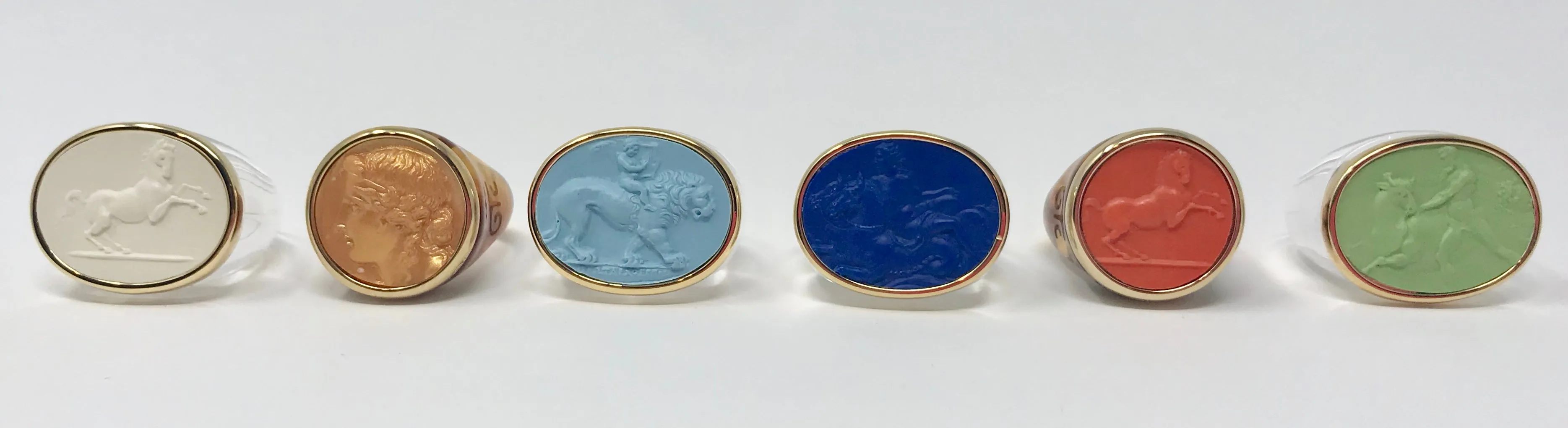 Italian Intaglio Resin Rings