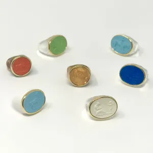 Italian Intaglio Resin Rings