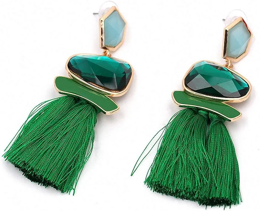 Jana Winkle Vintage Gem Stone Drop Earrings