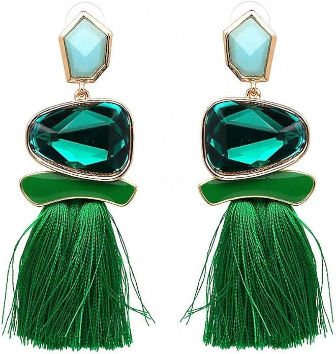 Jana Winkle Vintage Gem Stone Drop Earrings