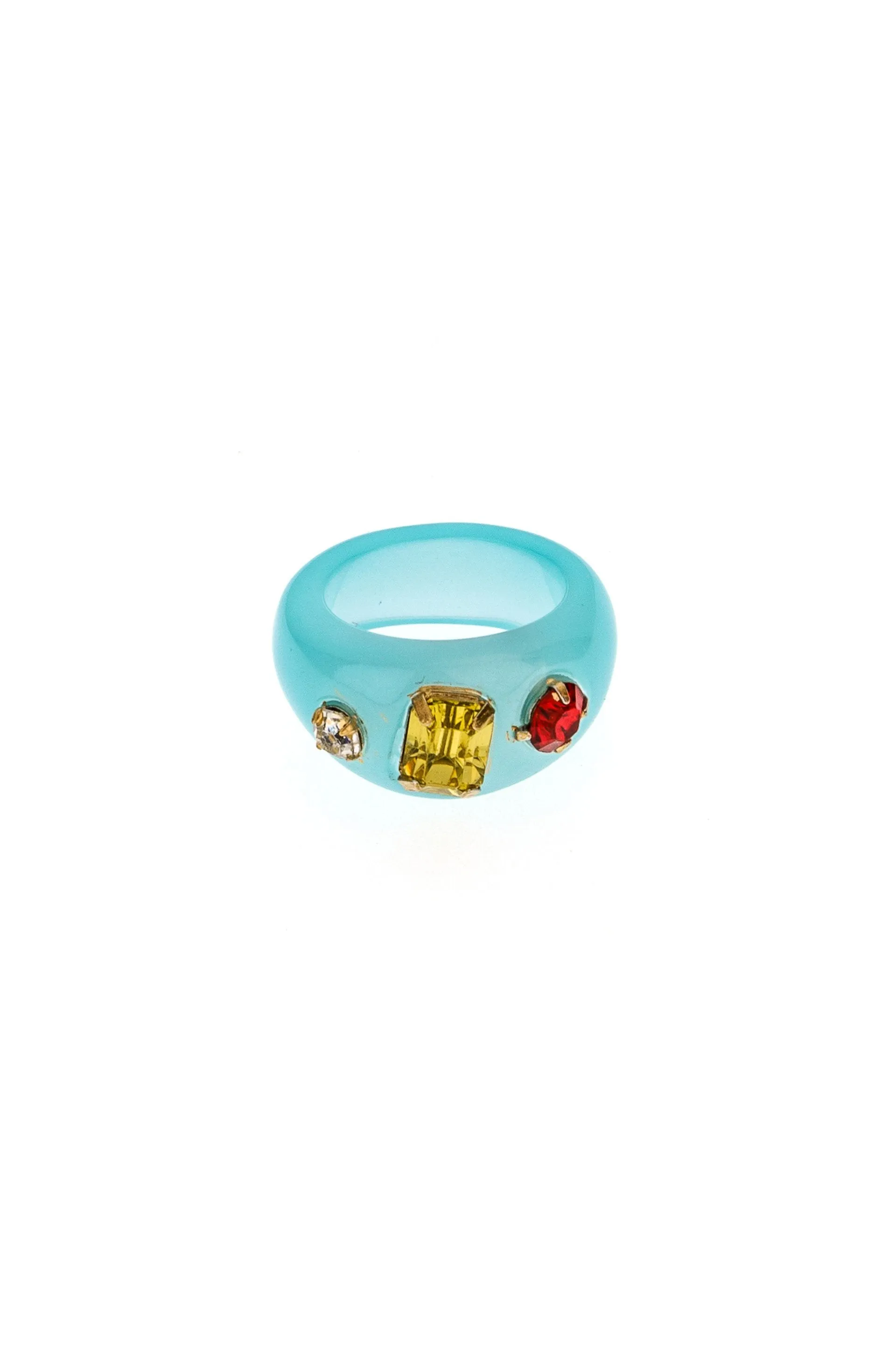 Jeweled Blue Resin Ring
