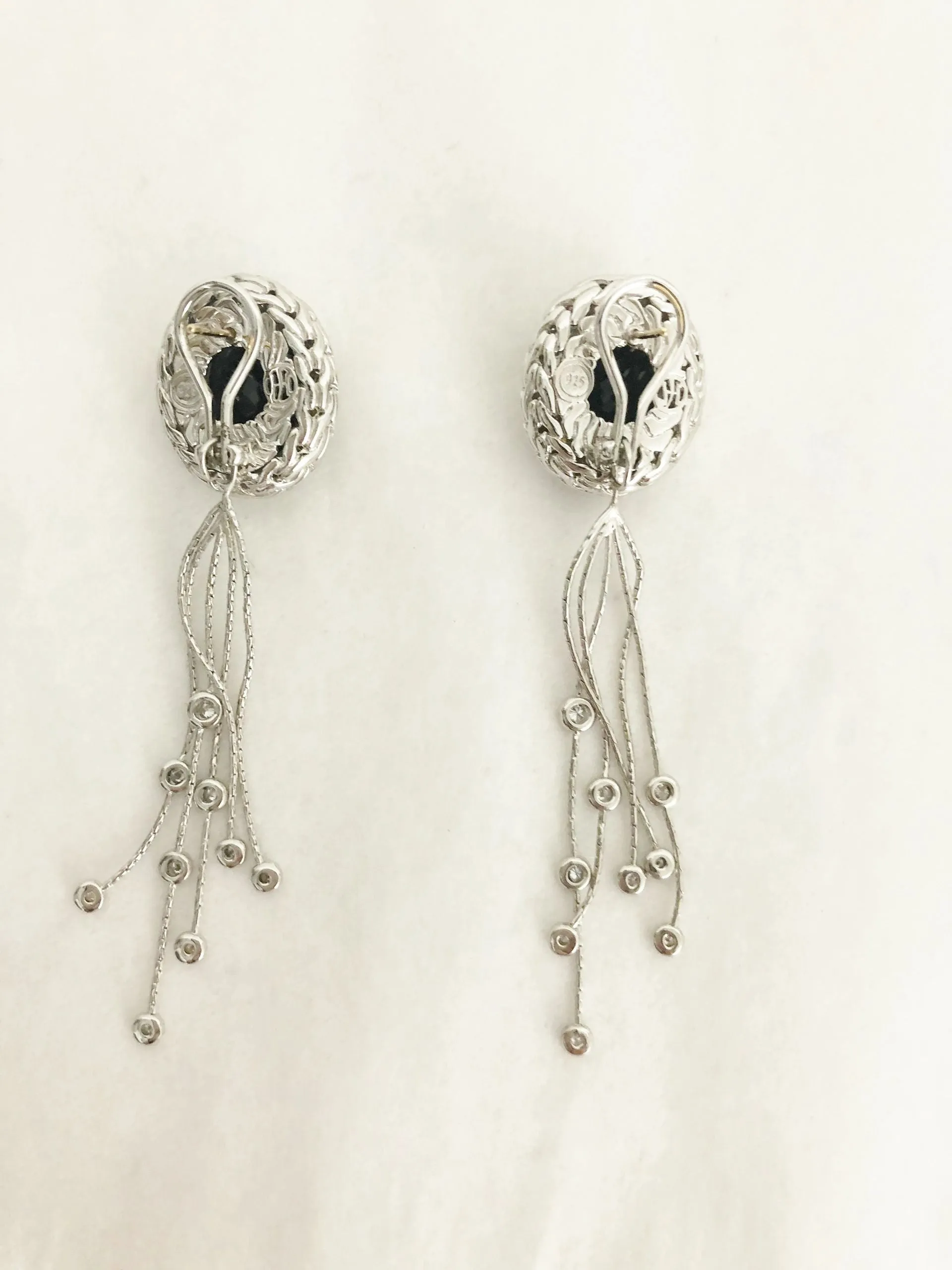 John Hardy Diamond And Onyx Tassel Earrings