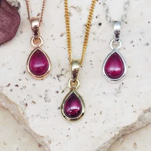 July Birthstone Necklace - Ruby