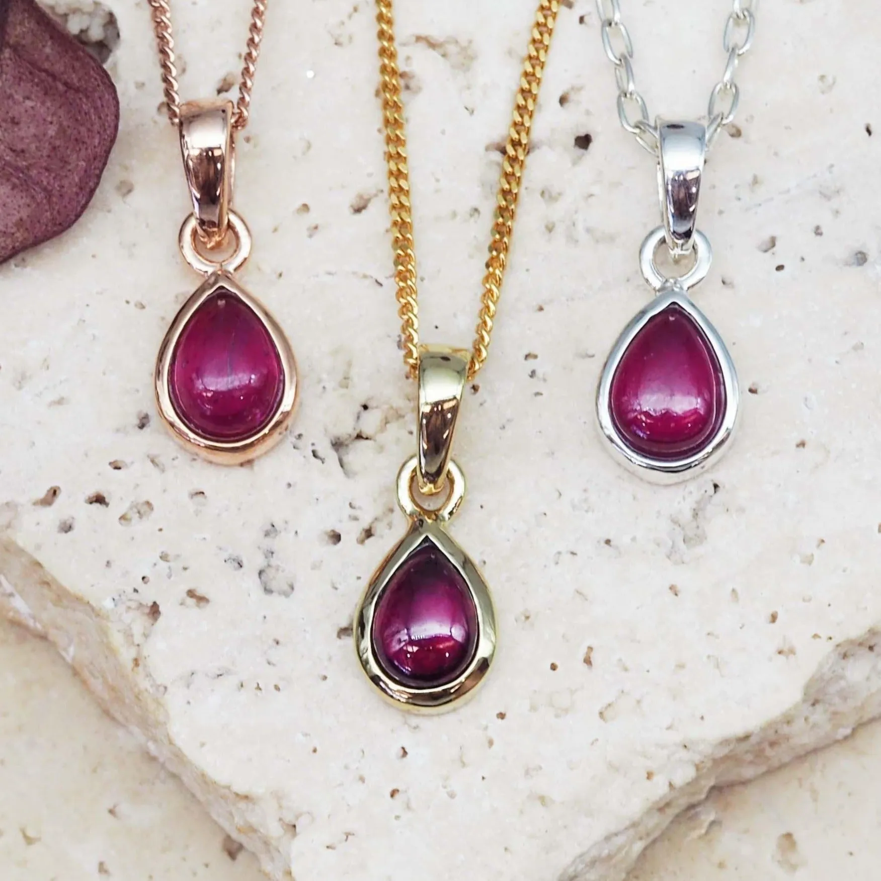 July Birthstone Necklace - Ruby