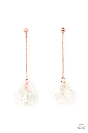 Keep Them in Suspense Copper Paparazzi Earrings