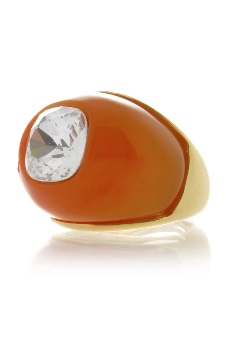 KENNETH JAY LANE AMBER Crystal Dome Ring