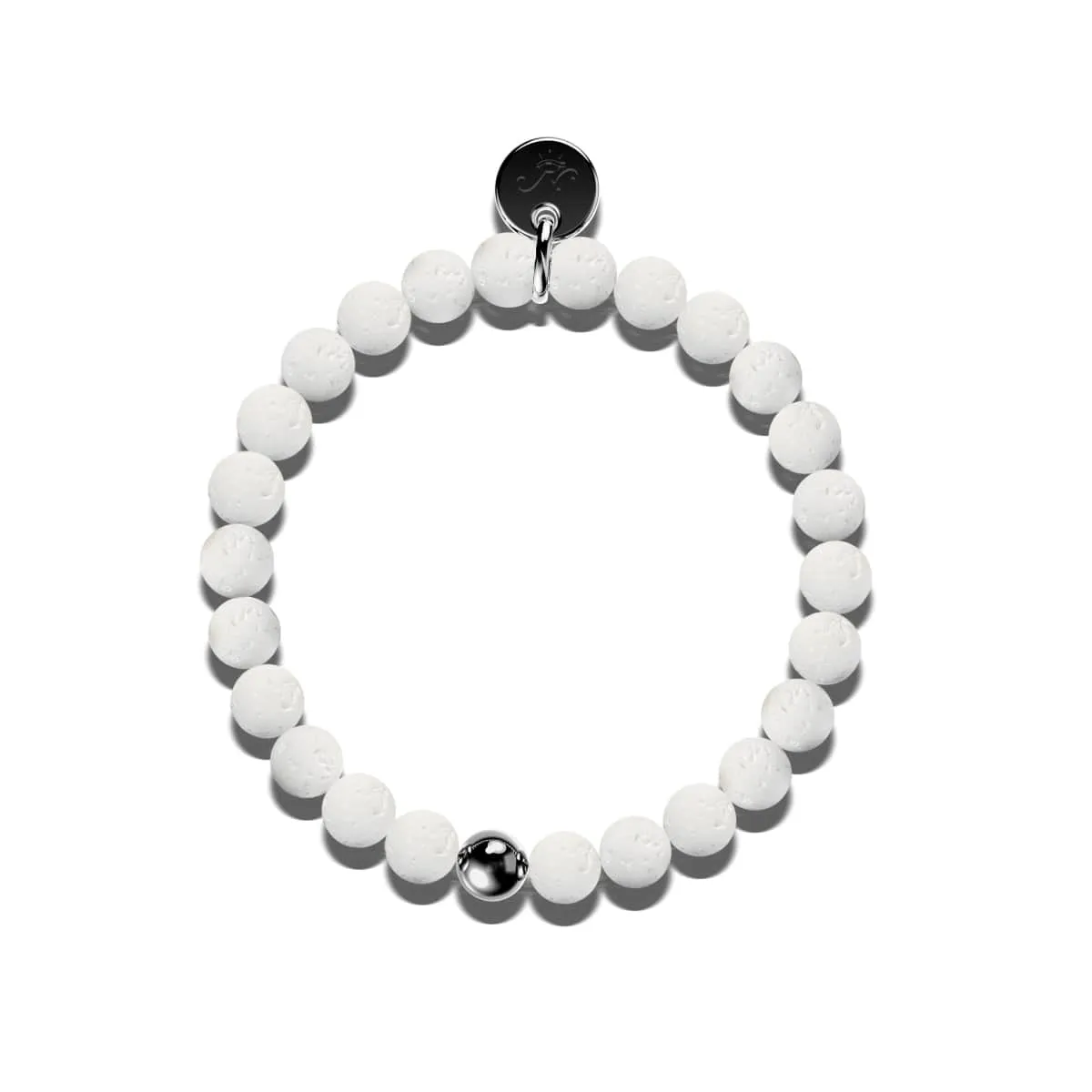 Krakatoa | Gunmetal | White Lava Rock Diffuser Bracelet