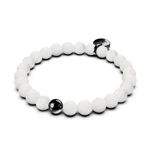 Krakatoa | Gunmetal | White Lava Rock Diffuser Bracelet