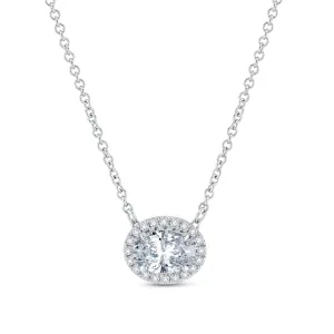 Lab Grown Diamond 1 1/2 Carat Halo Pendant