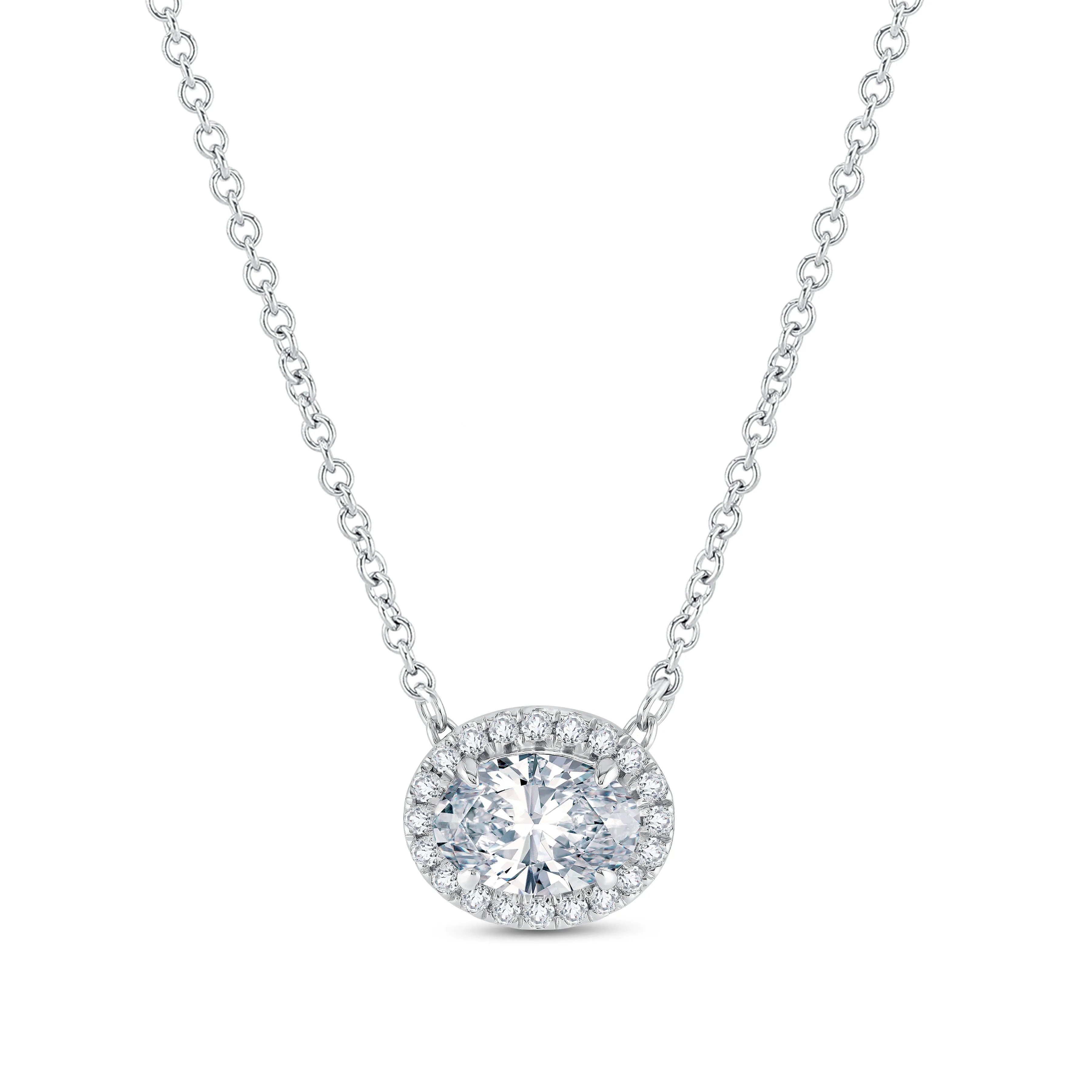 Lab Grown Diamond 1 1/2 Carat Halo Pendant