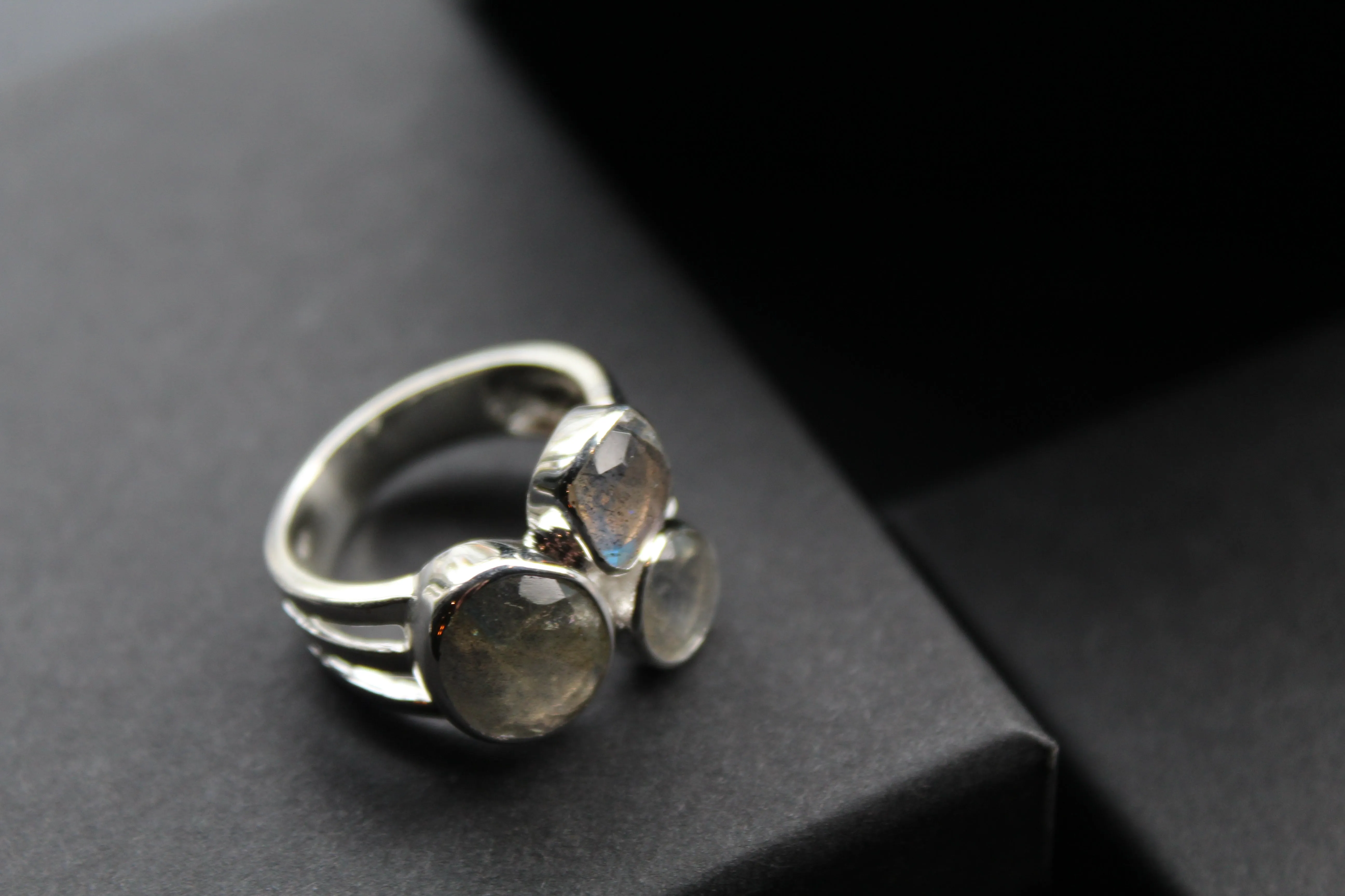 Labradorite Facetted Multi Stone Ring