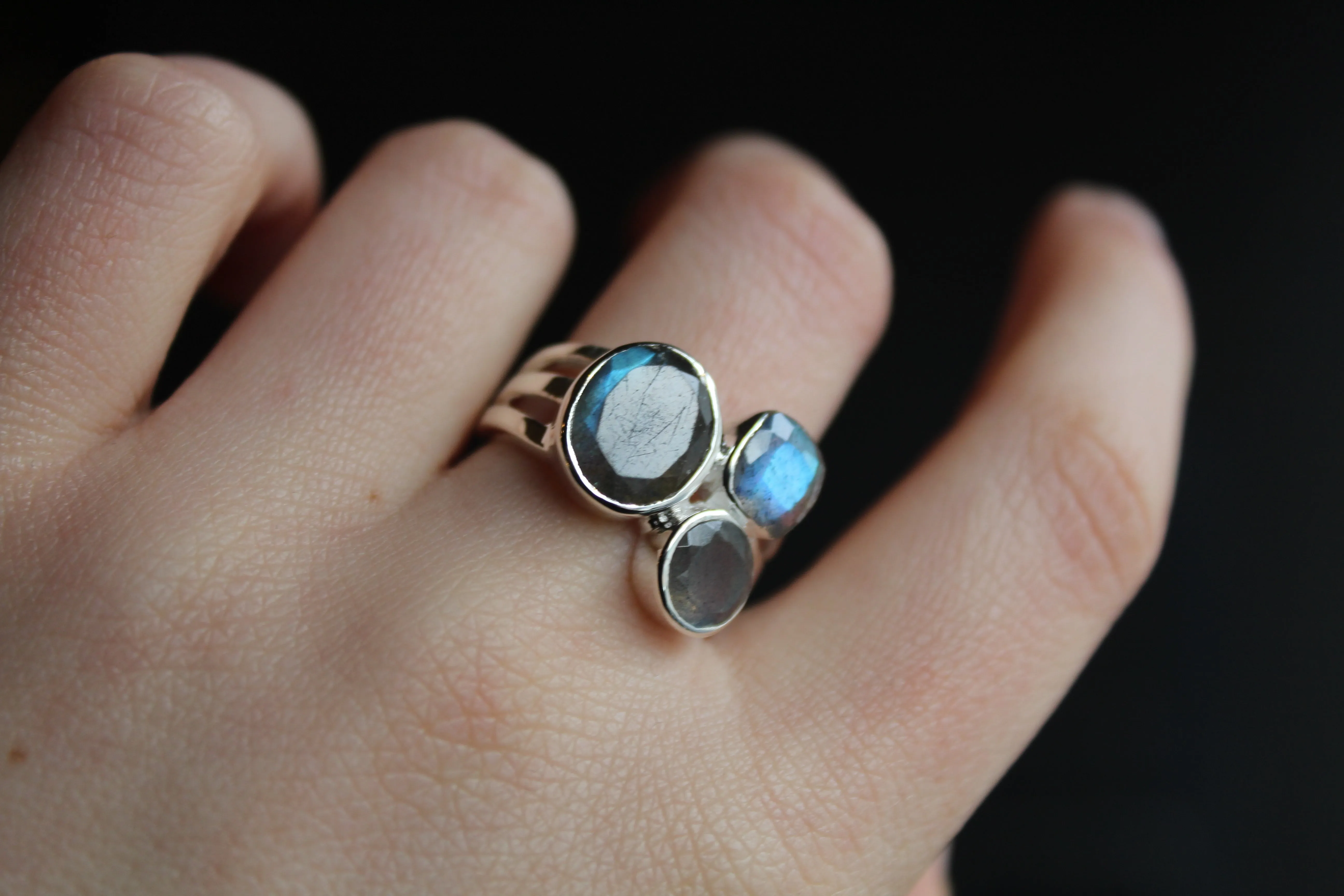 Labradorite Facetted Multi Stone Ring