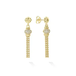 LAGOS Caviar Gold Tassel Diamond Earrings
