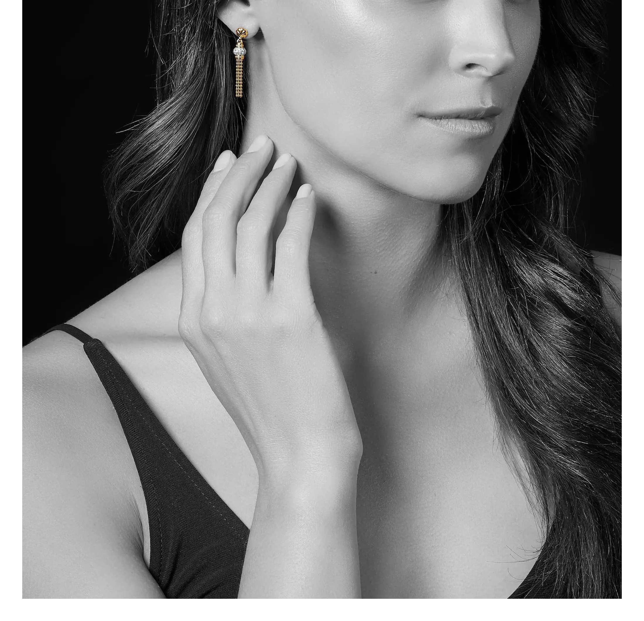 LAGOS Caviar Gold Tassel Diamond Earrings