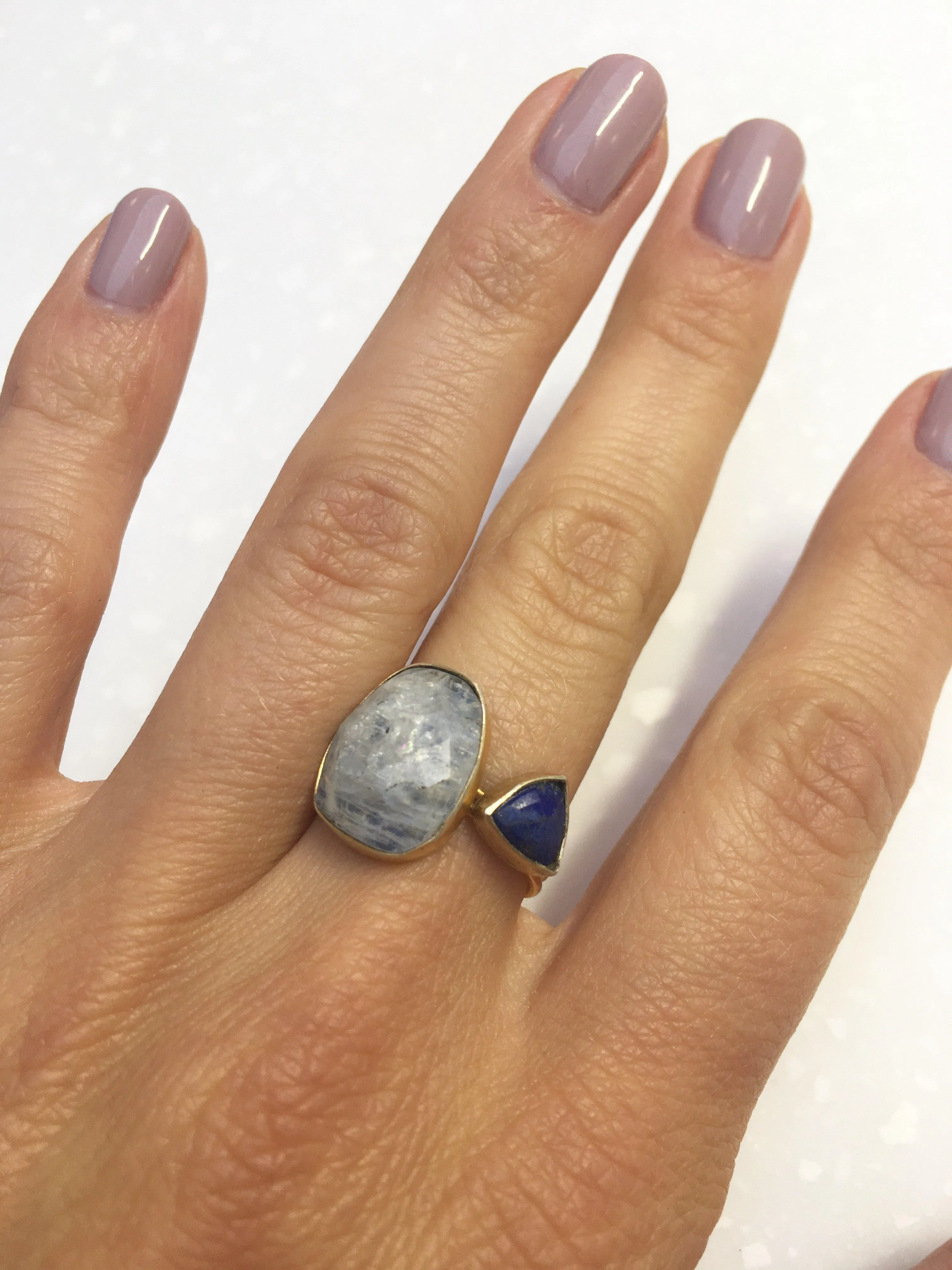 Lapis Triangle Stacking Ring