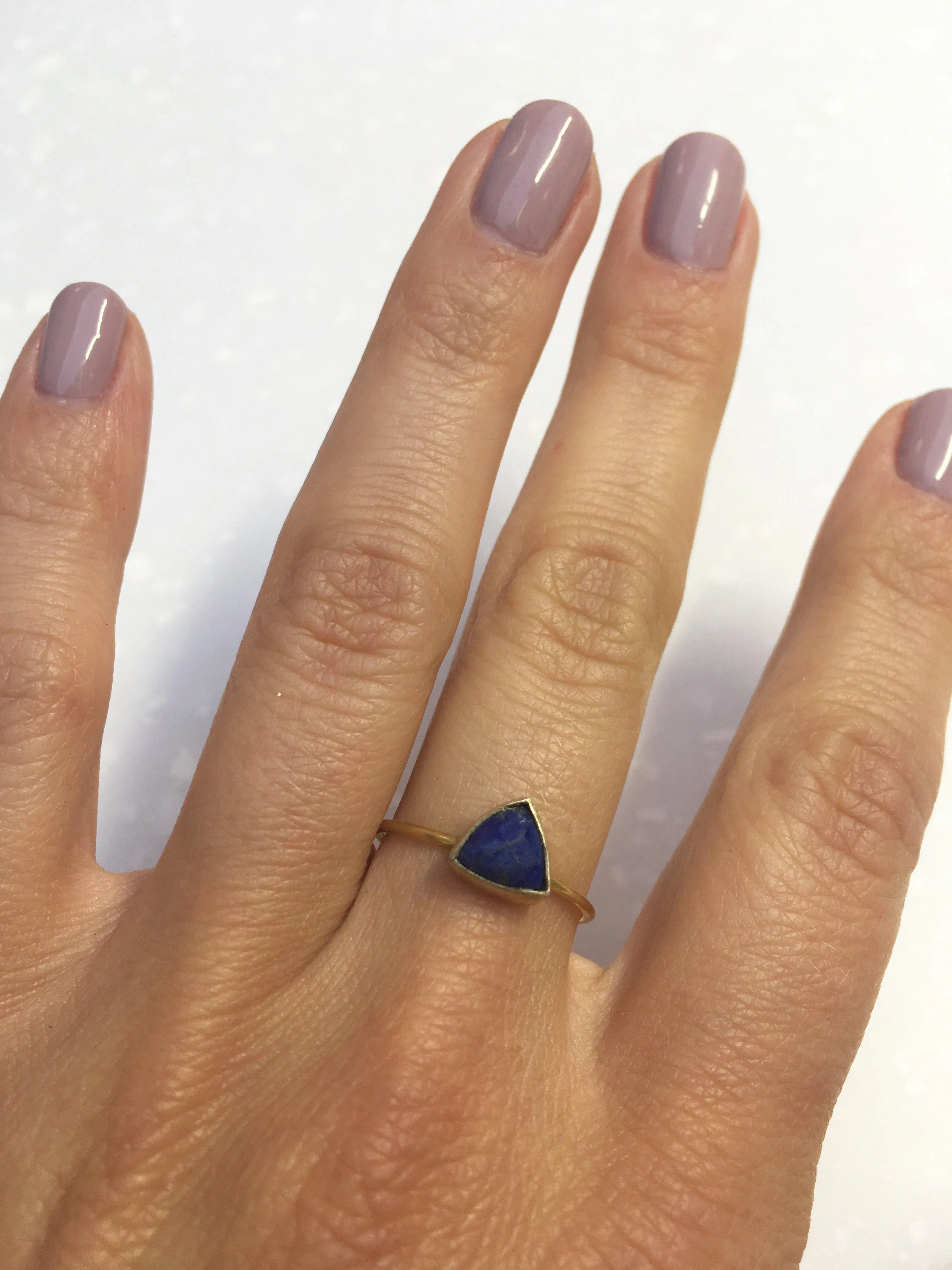 Lapis Triangle Stacking Ring