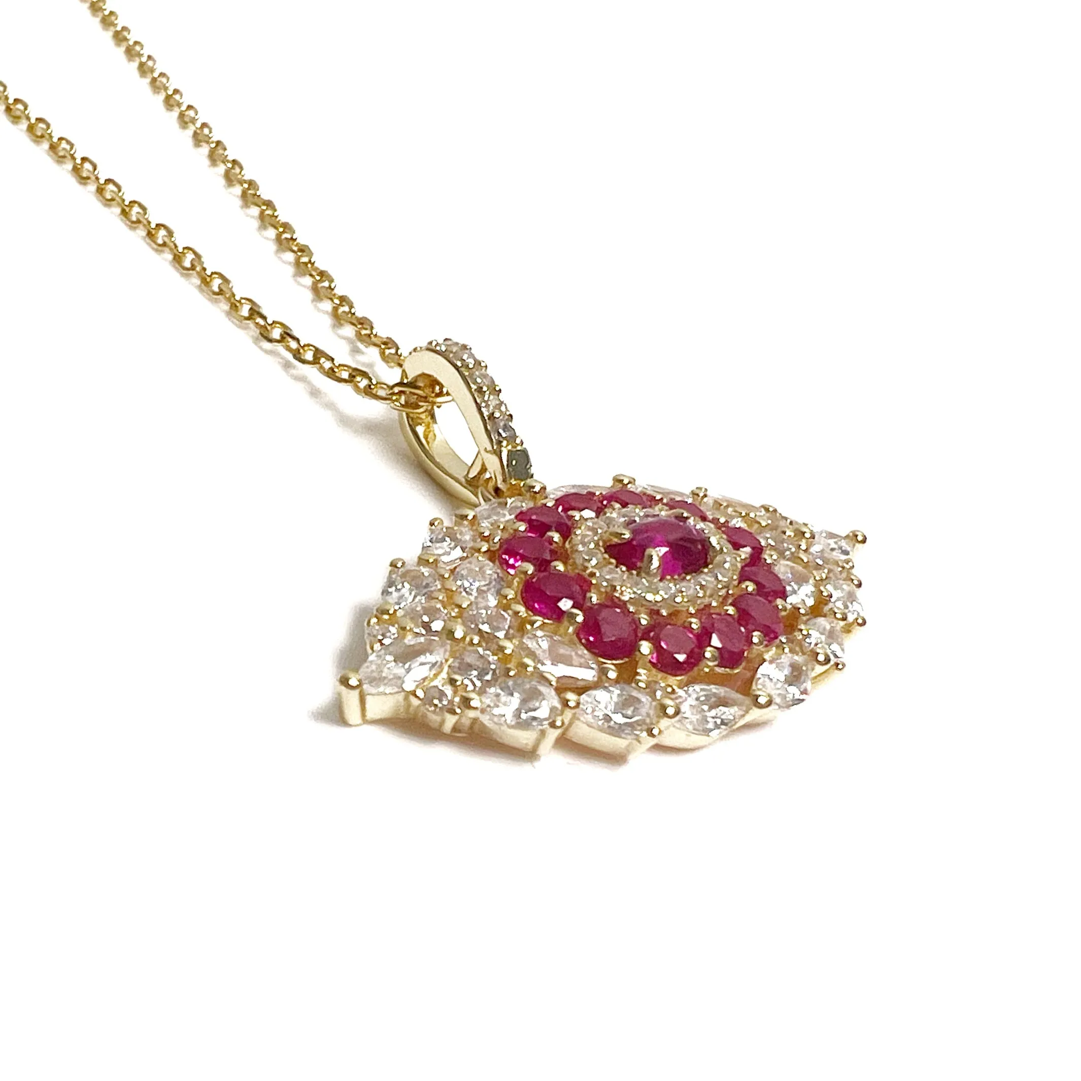 Large Eye Baguette Color Necklace