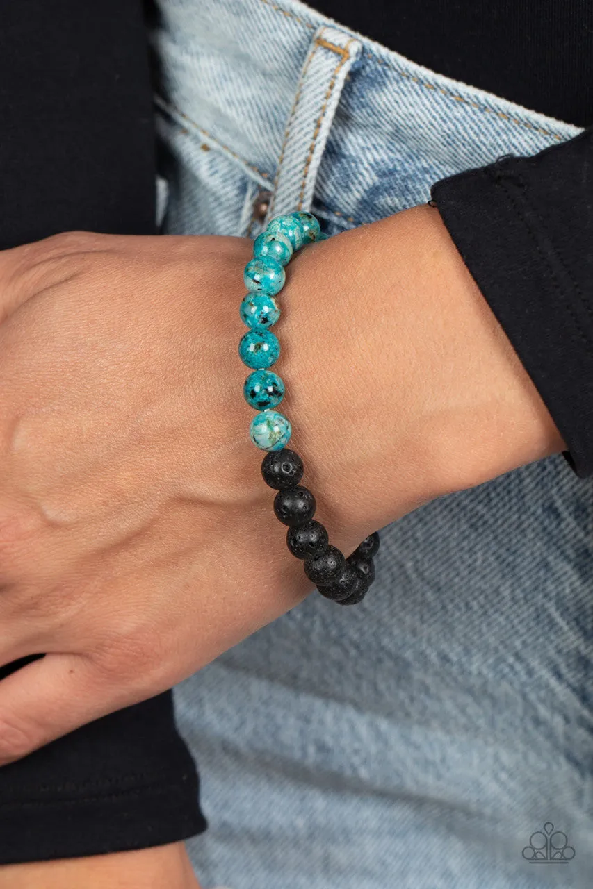 LAVA Language - Blue - Stone Lava Bead Paparazzi Stretchy Bracelet
