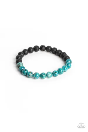 LAVA Language - Blue - Stone Lava Bead Paparazzi Stretchy Bracelet