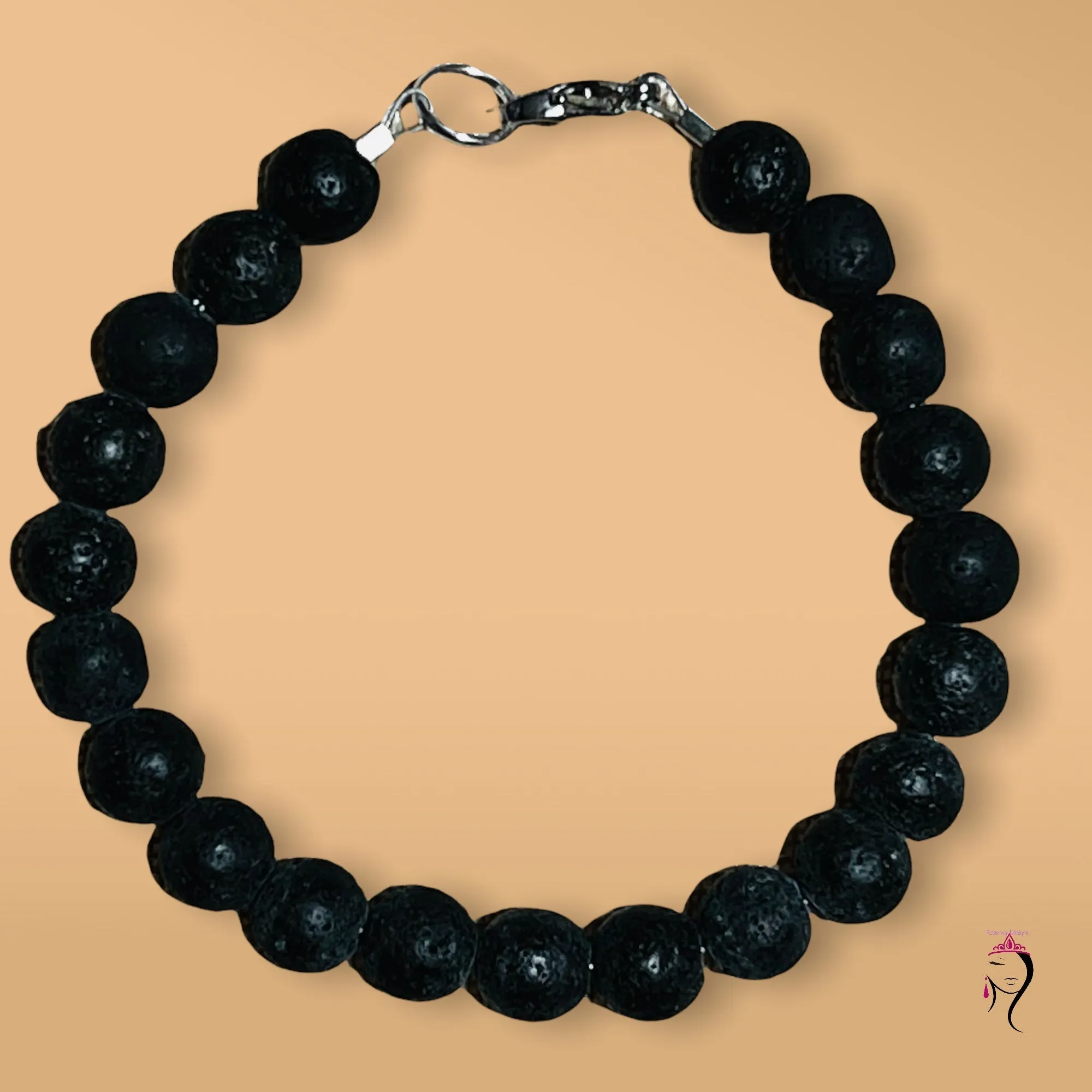 Lava Rock (10 mm stone) Bracelet, Size 8"  #19122