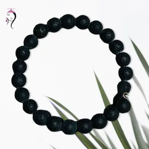 Lava Rock (8 mm stone) Memory Bracelet, Size 8.5"  #19121