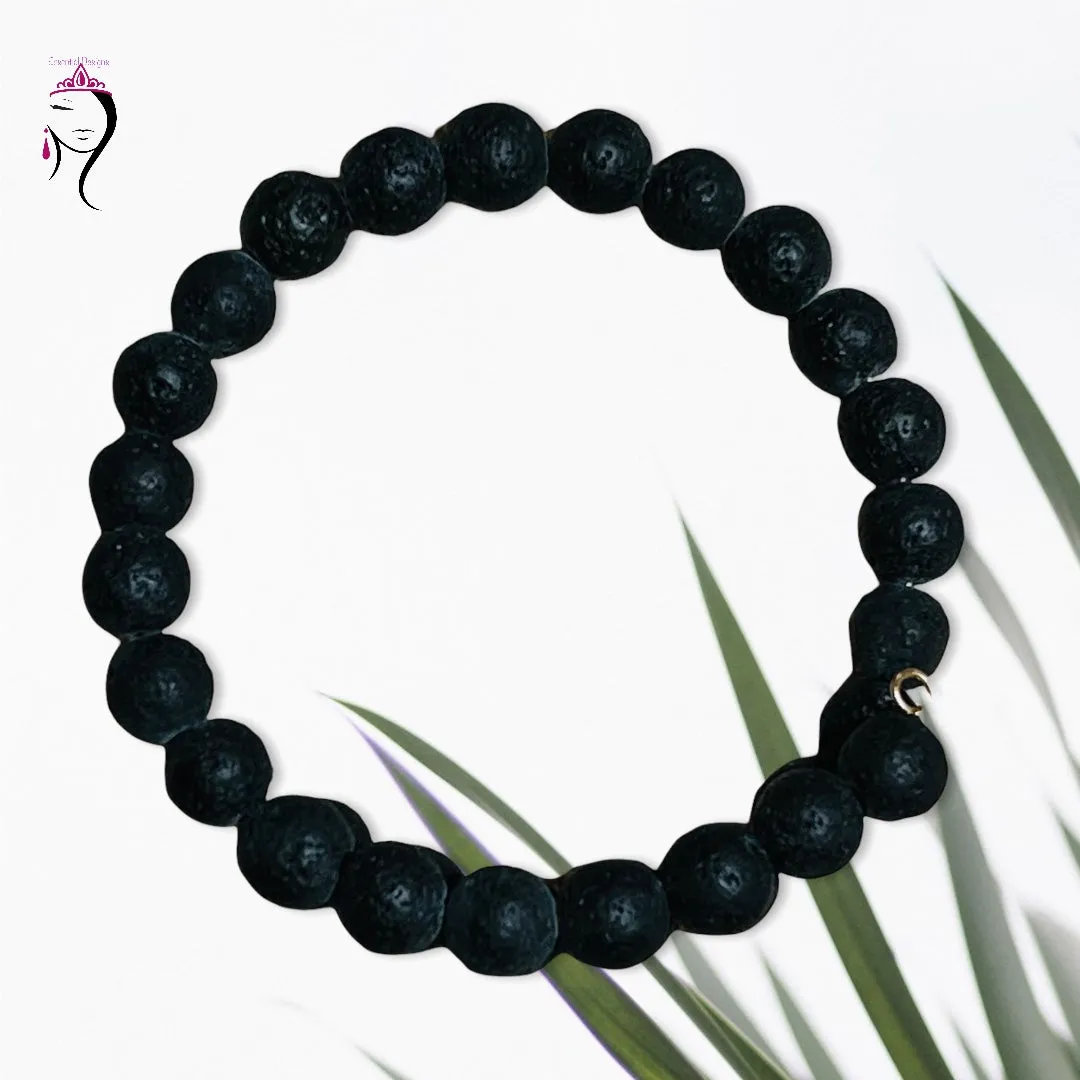 Lava Rock (8 mm stone) Memory Bracelet, Size 8.5"  #19121