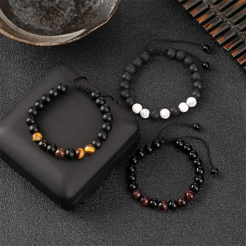 Lava Rock & Stone Adjustable Bracelet