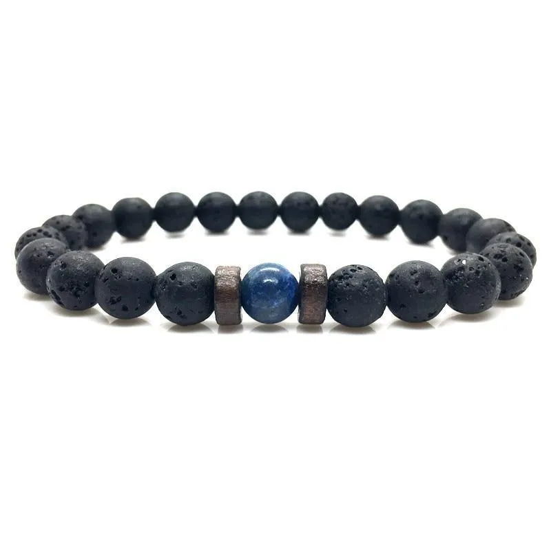 Lava Stone Men Wrist  Bracelet Natural Moonstone Bead Tibetan  Chakra Diffuser Bracelets For Men Jewelry Cool Gifts