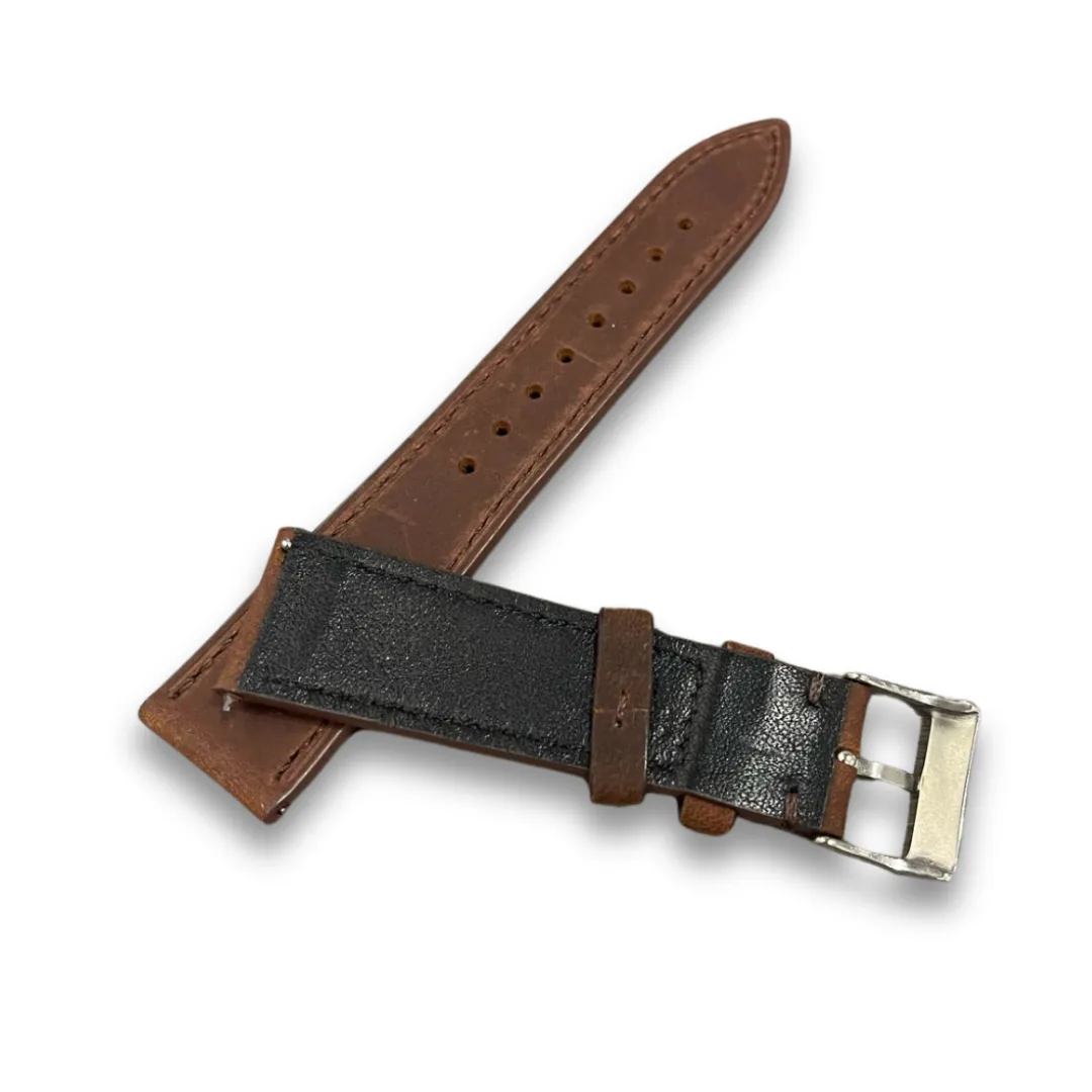 Leather Strap Plain Dark Brown | 22MM