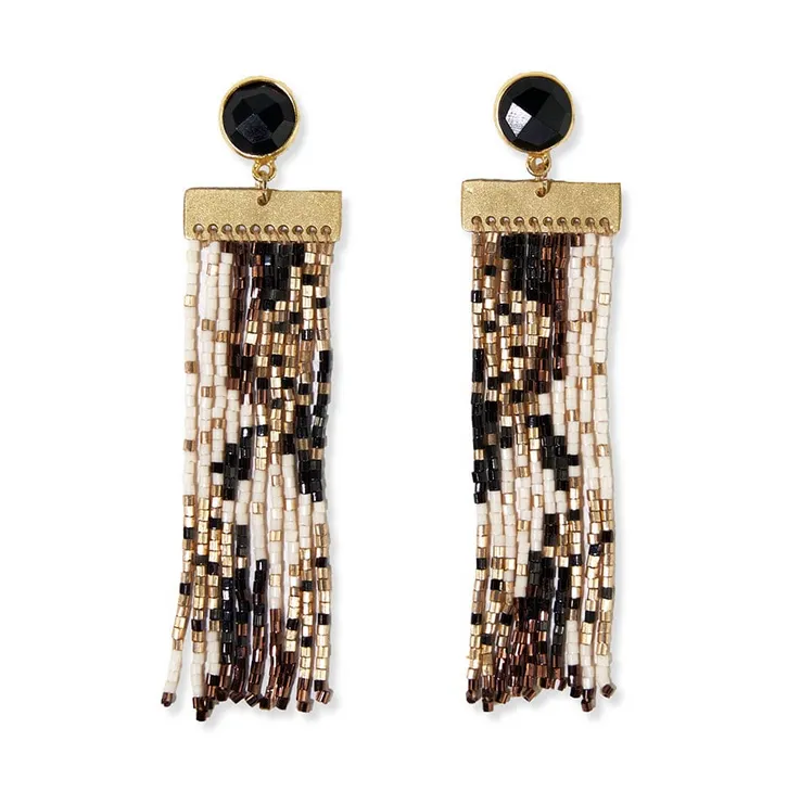 Lilah Beaded Fringe Earrings