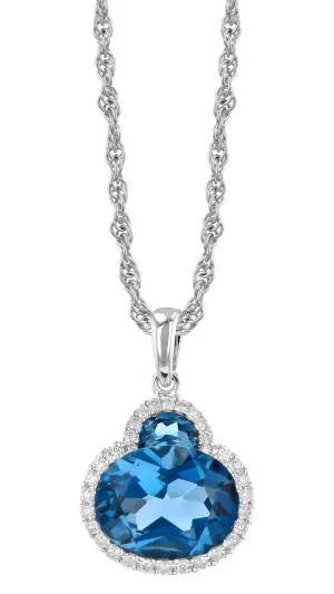 London Blue Topaz And Diamond Pendant