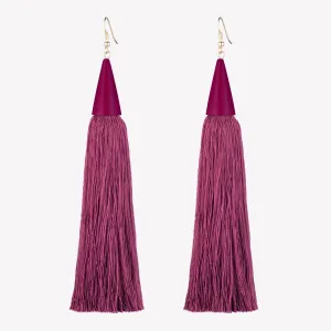 LONG SILK TASSEL EARRINGS
