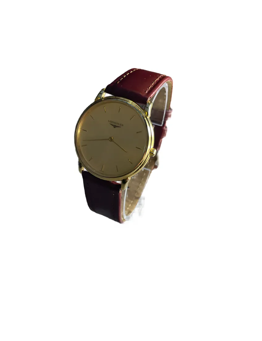 Longines Model L4.676.2 325 Brown Strap Gold Watch