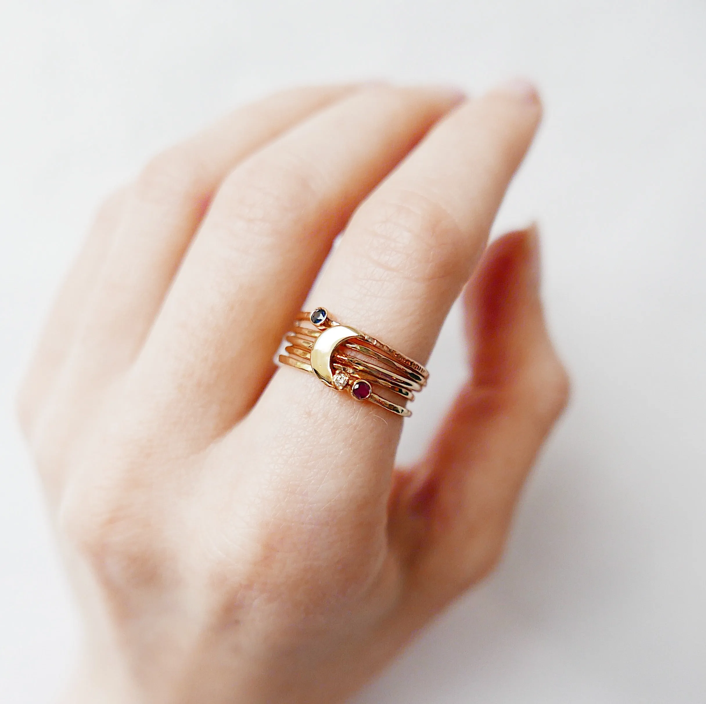 Love You To The Moon & Back Stacked Ring Set