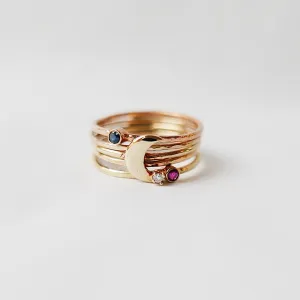Love You To The Moon & Back Stacked Ring Set
