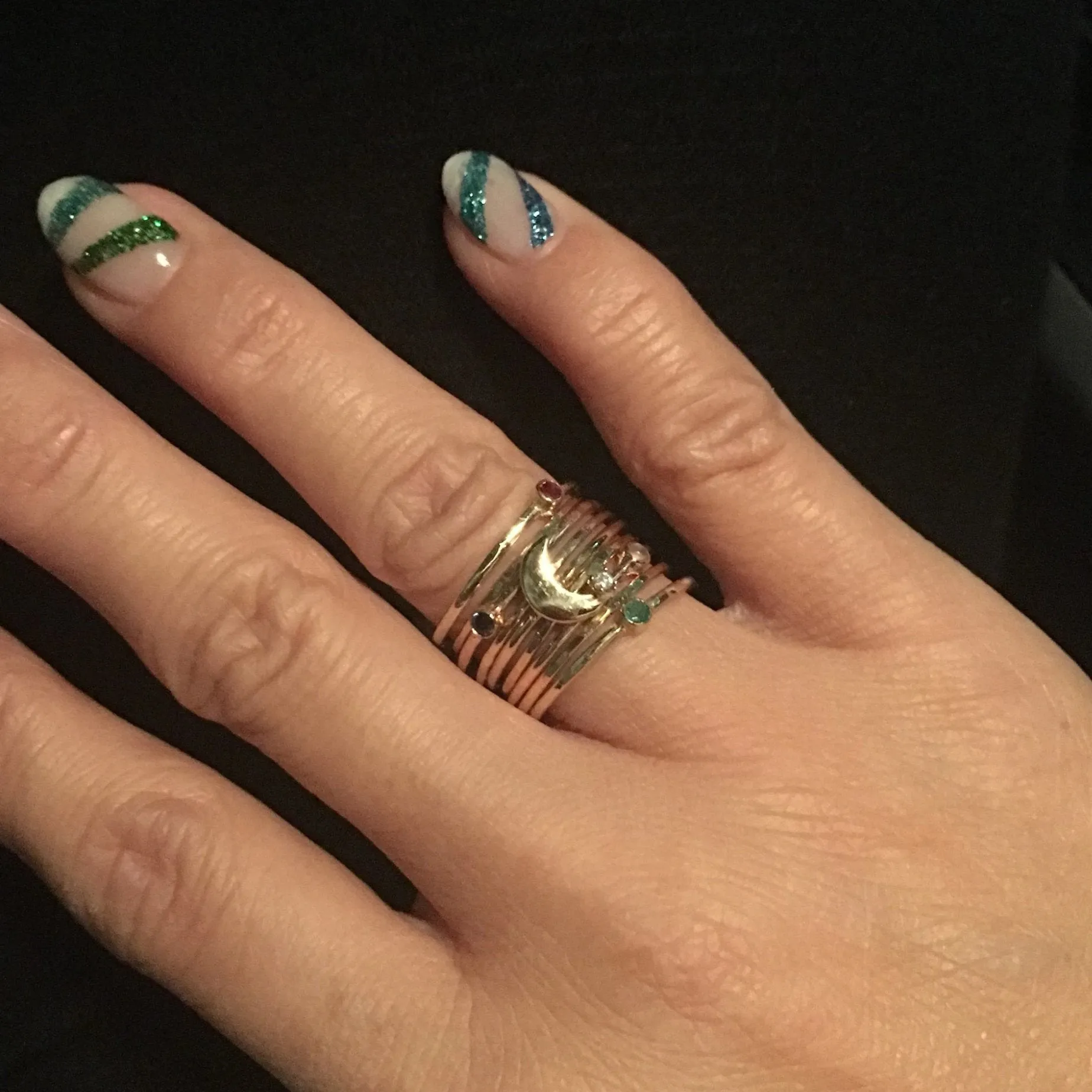 Love You To The Moon & Back Stacked Ring Set