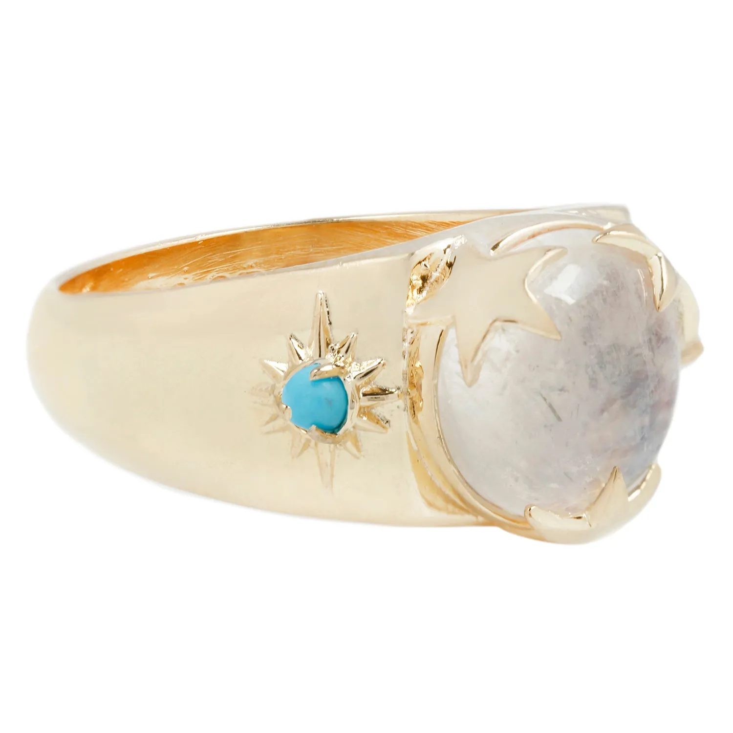 Luna Signet in Moonstone/Turquoise