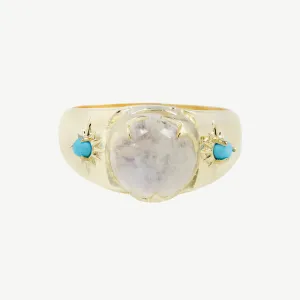 Luna Signet in Moonstone/Turquoise