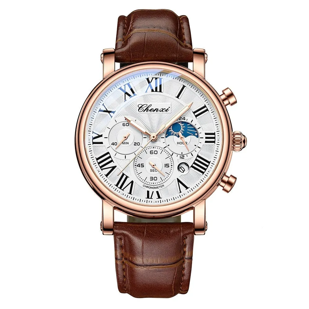 LUXURIOUS LEATHER BRACELET QUARTZ WATCH | Elegance Meets Precision