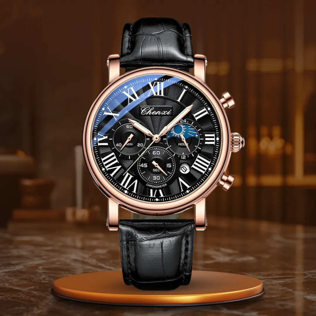 LUXURIOUS LEATHER BRACELET QUARTZ WATCH | Elegance Meets Precision