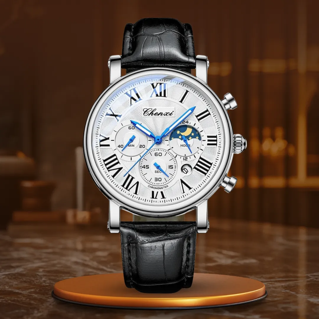 LUXURIOUS LEATHER BRACELET QUARTZ WATCH | Elegance Meets Precision