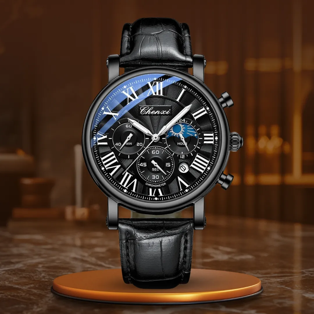 LUXURIOUS LEATHER BRACELET QUARTZ WATCH | Elegance Meets Precision