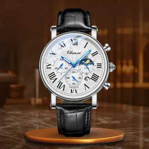 LUXURIOUS LEATHER BRACELET QUARTZ WATCH | Elegance Meets Precision